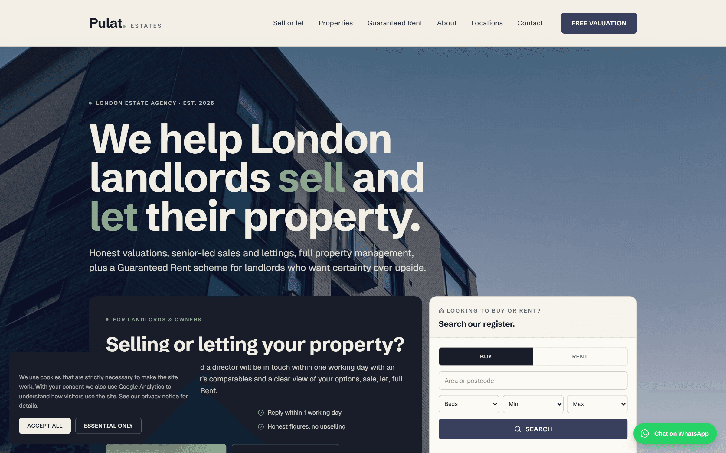 Pulat Estates — interface preview