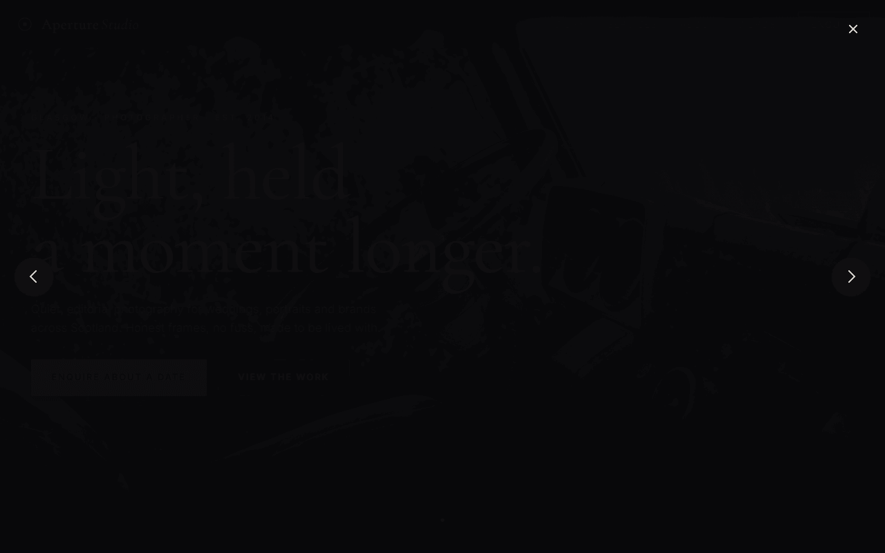 Aperture Studio website screenshot