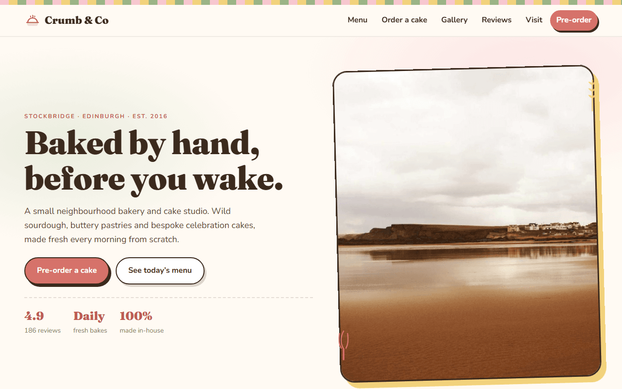 Crumb & Co website screenshot