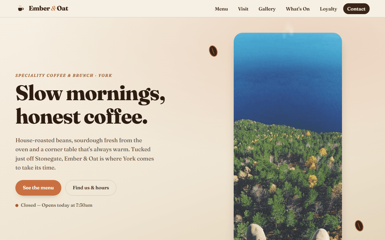 Ember & Oat website screenshot