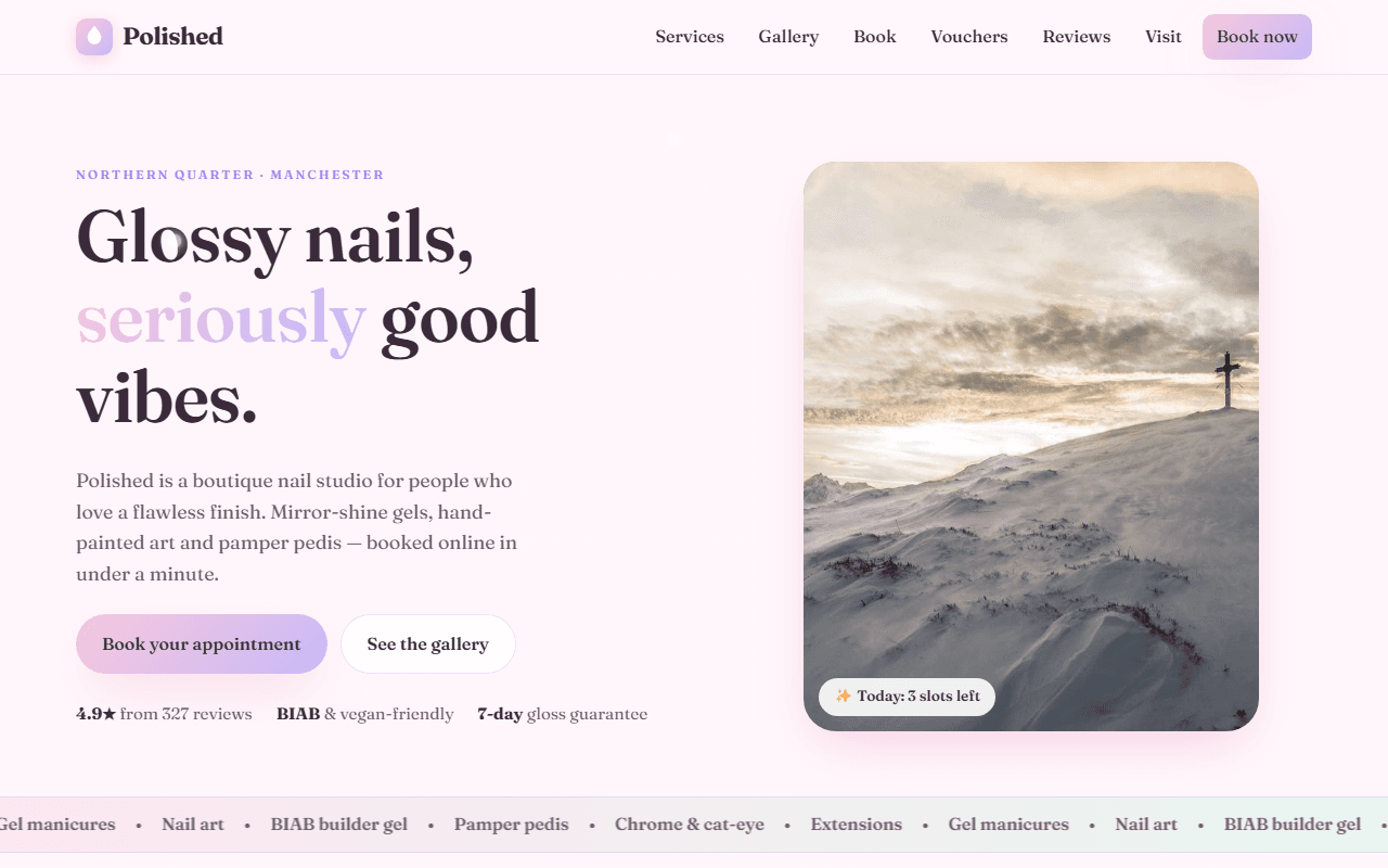 Polished website screenshot