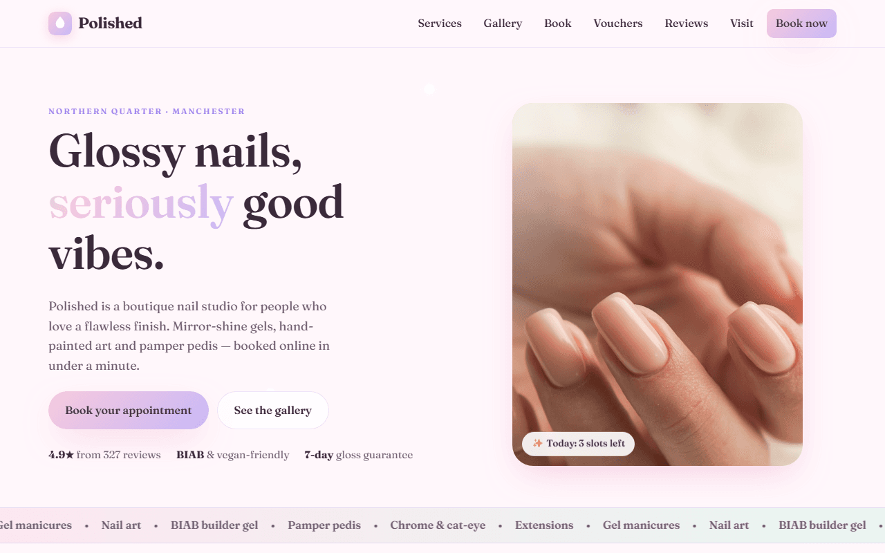 Polished website screenshot