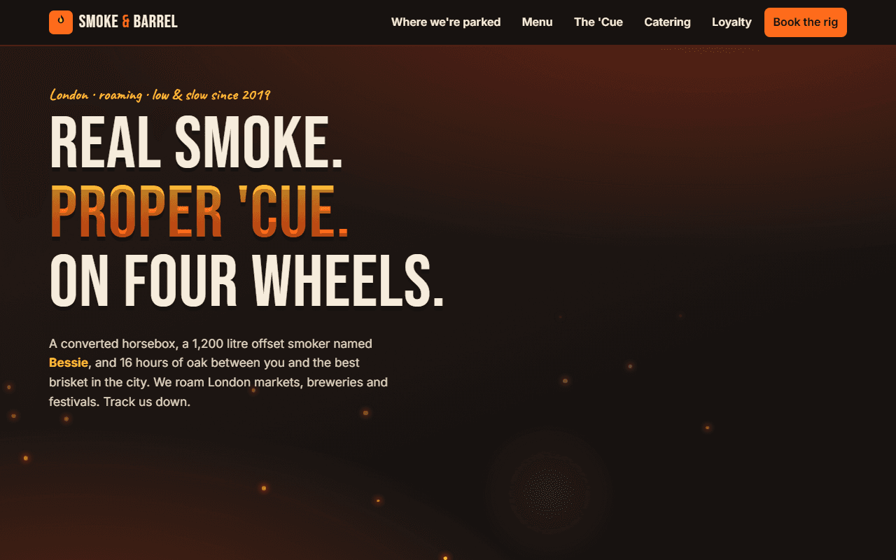 Smoke & Barrel website screenshot