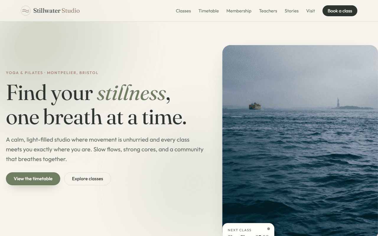 Stillwater Studio website screenshot