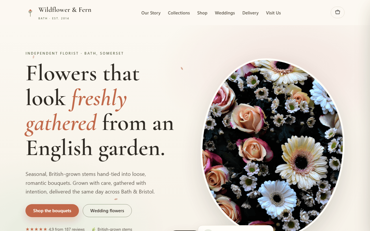 Wildflower & Fern website screenshot