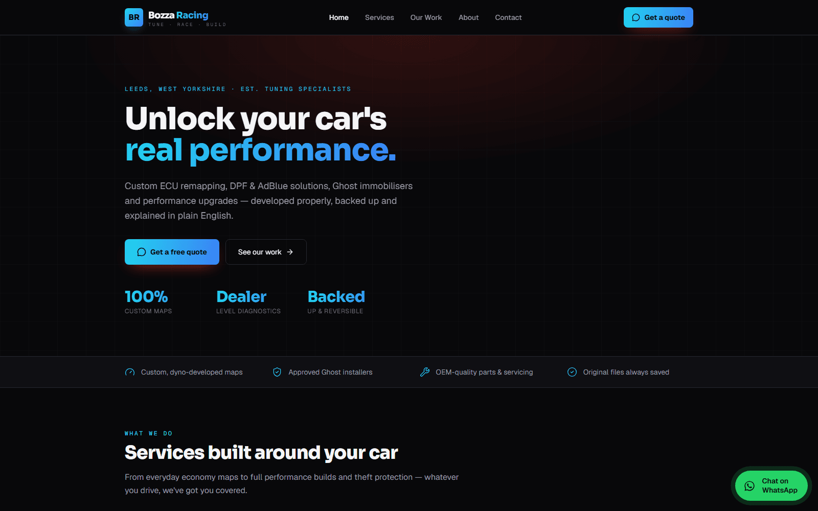 Bozza Racing website screenshot