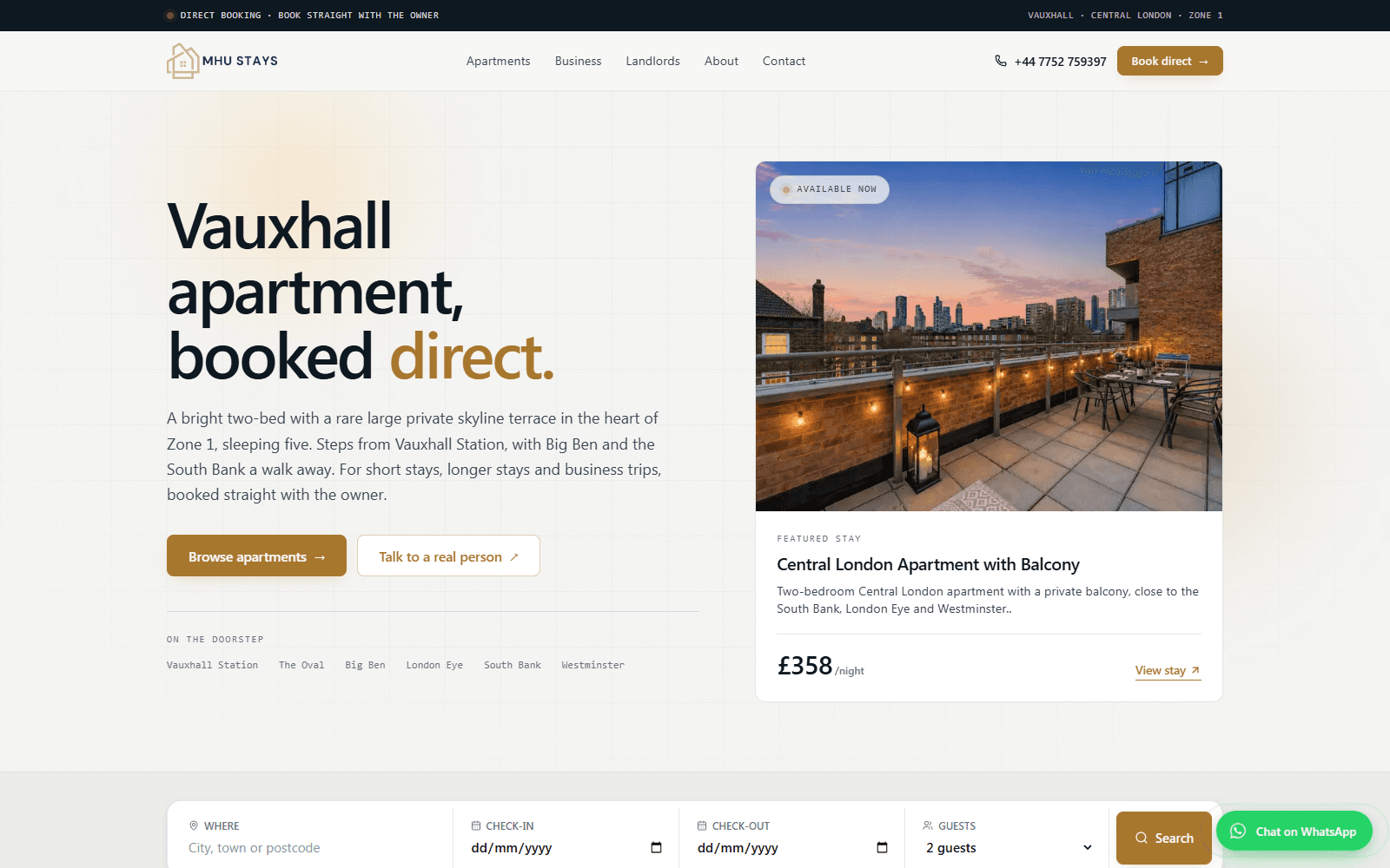 MHU Stays interface preview